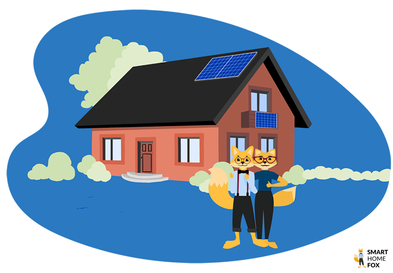 Solarmodule an Dach und Balkongeländer angebracht